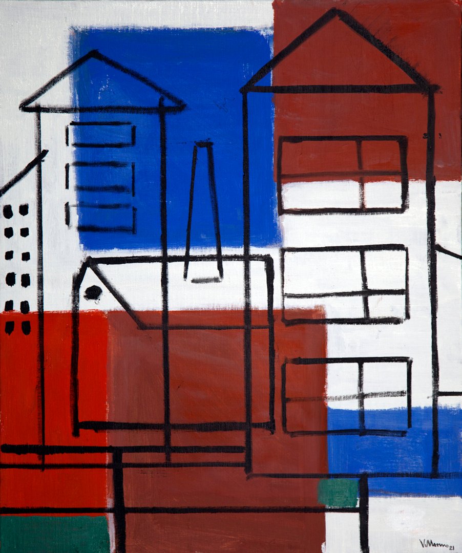 Pájaro solitario VIII · Óleo sobre lienzo · 55×46 cm · 2021