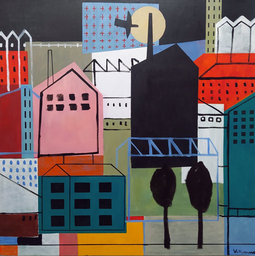 Del pájaro solitario XXXIX · Acrílico sobre lienzo · 160×160 cm · 2024