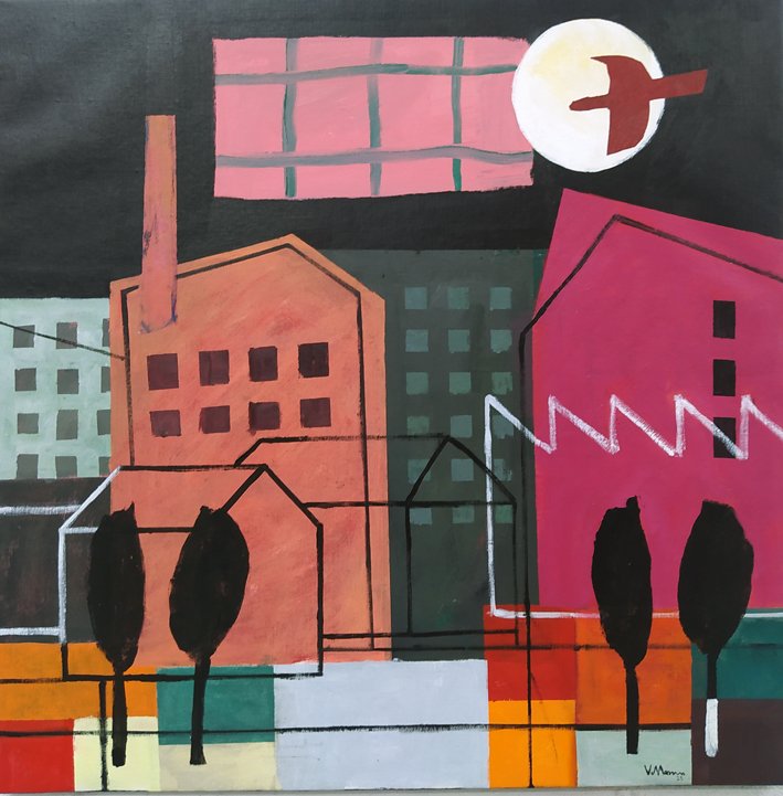 Del pájaro solitario XXXVII · Acrílico sobre lienzo · 75×75 cm · 2023