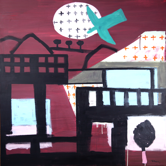 La-ciudad-de-los-inmortales-según-Borges-II_Acrílico-sobre-lienzo_120x120-cm_2025